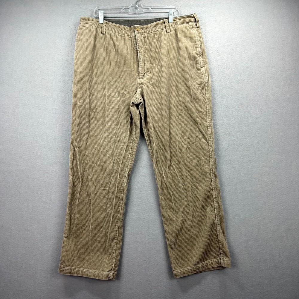 Woolrich Corduroy Pants Mens 38 Khaki Beige Streetwear High‎ Rise Straight Cords